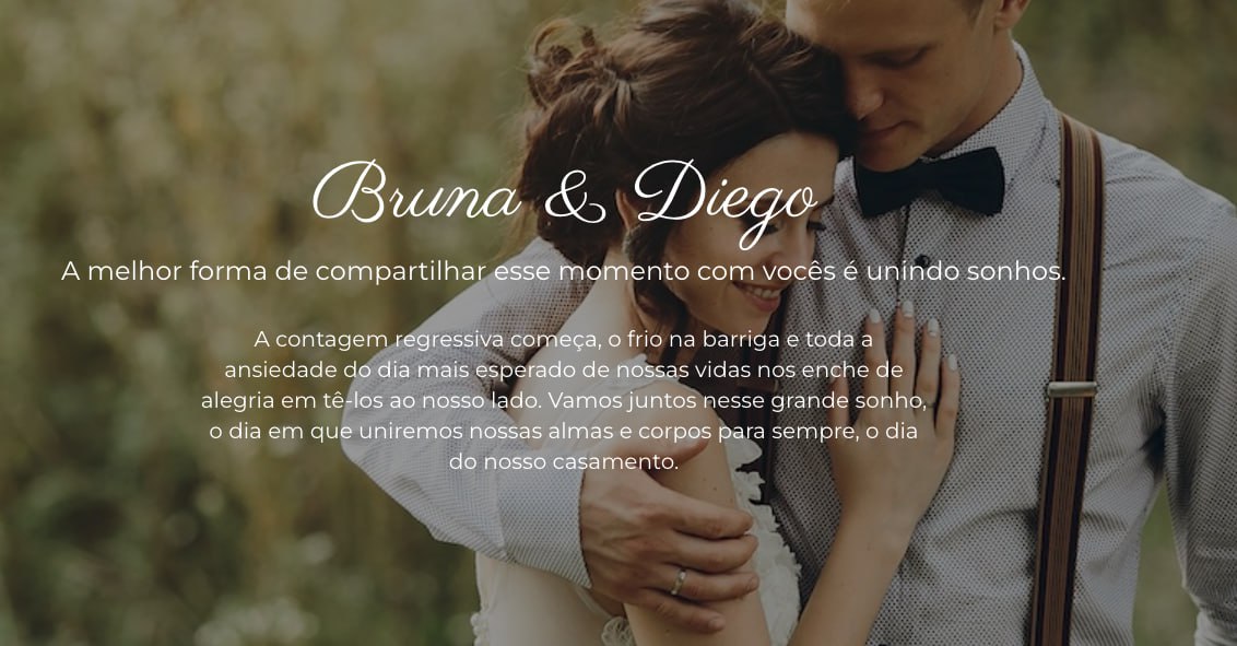 Exemplo de site de casamento Simplista